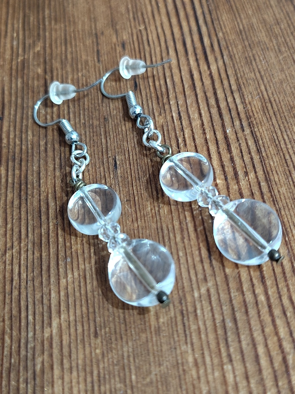 *5 For $20***Clear Beaded Long Dangle Earrings / Handmade Ladies Earrings - Picture 8 of 8